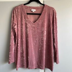 J. Jill Dusty Rose V-neck Top PM